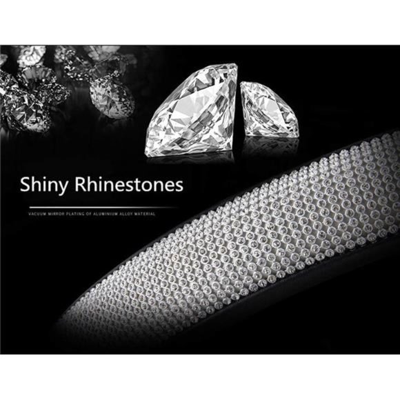 Diamond Leather Steering Wheel Cover with Bling Bling Crystal Rhinestones - Picture 5 of 7